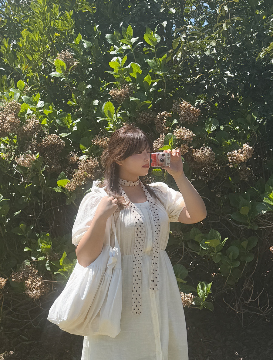 Dihenb透明圓點圍巾