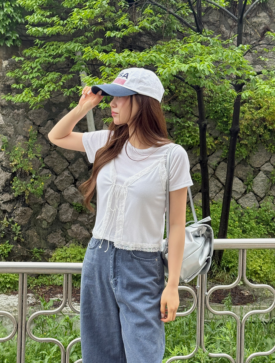Niscent 蕾絲吊飾T卹套裝