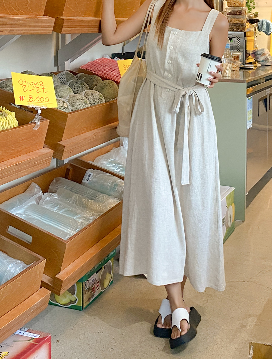 Katiha 吊帶鞋帶SET長袖連身裙