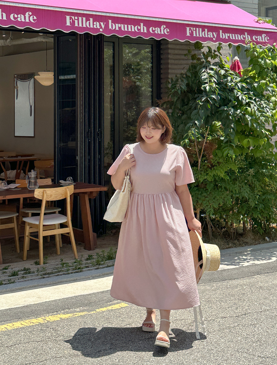 奈仁抽褶長袖服裝