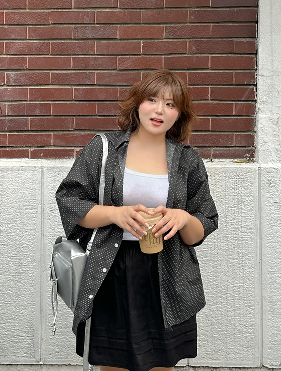 Hemuon 圓點口袋棉質大衣