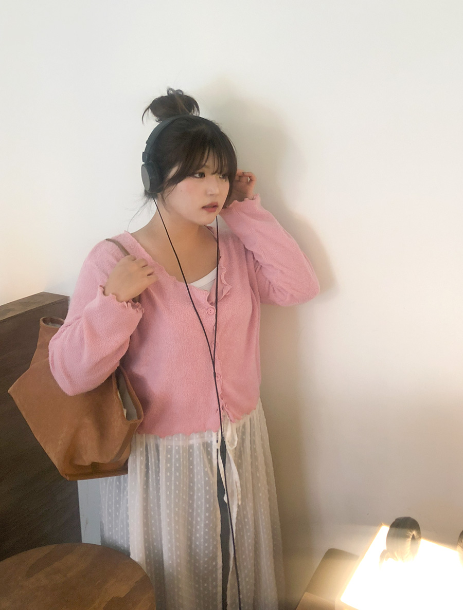 Himuden 毛圈波浪開襟襯衫
