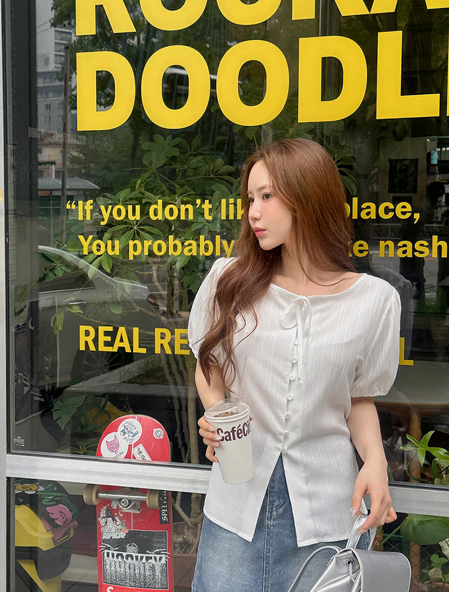 Atup Button 蝴蝶結 Unbalance 女裝