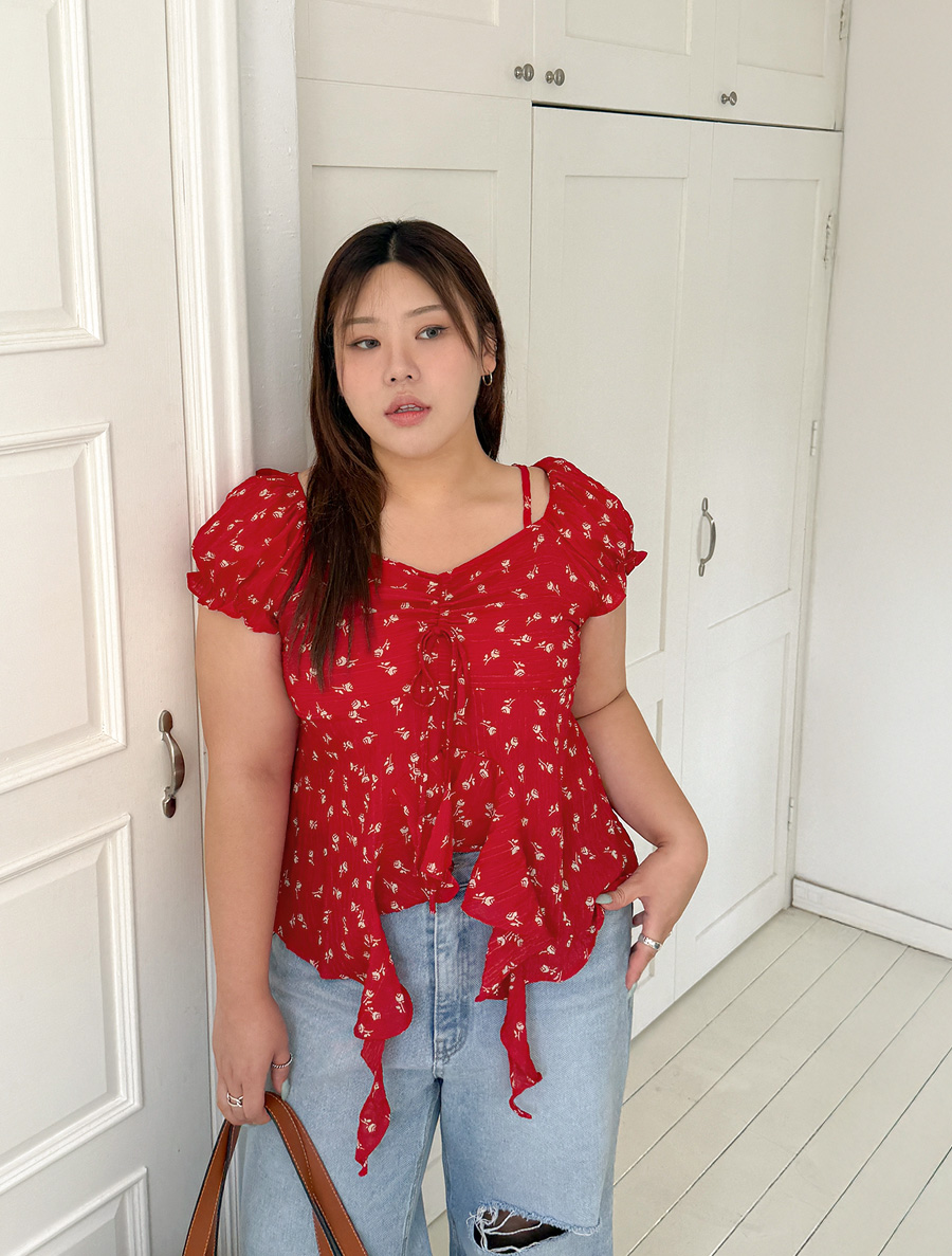 Dewheb 女士花朵褶邊大衣