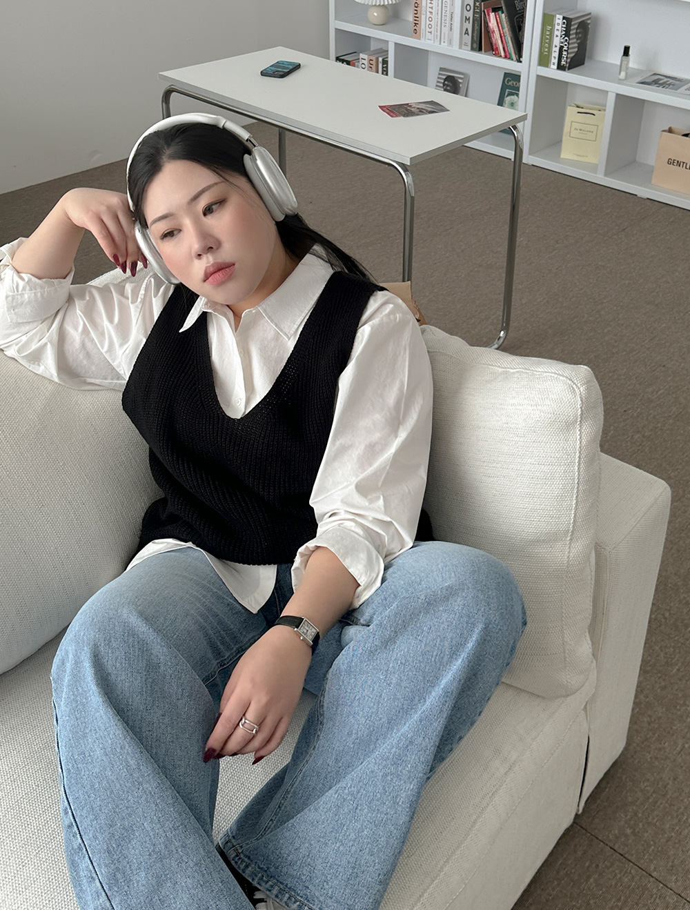 [EVELLET] Bruon V 字母 hachi 針織衫緊身胸衣