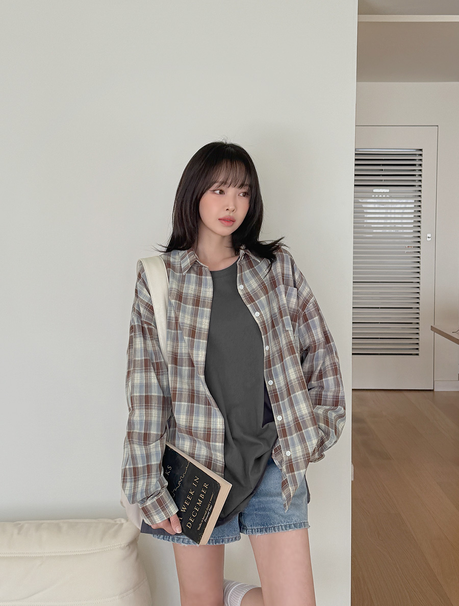 Phenra 格紋不平衡大衣