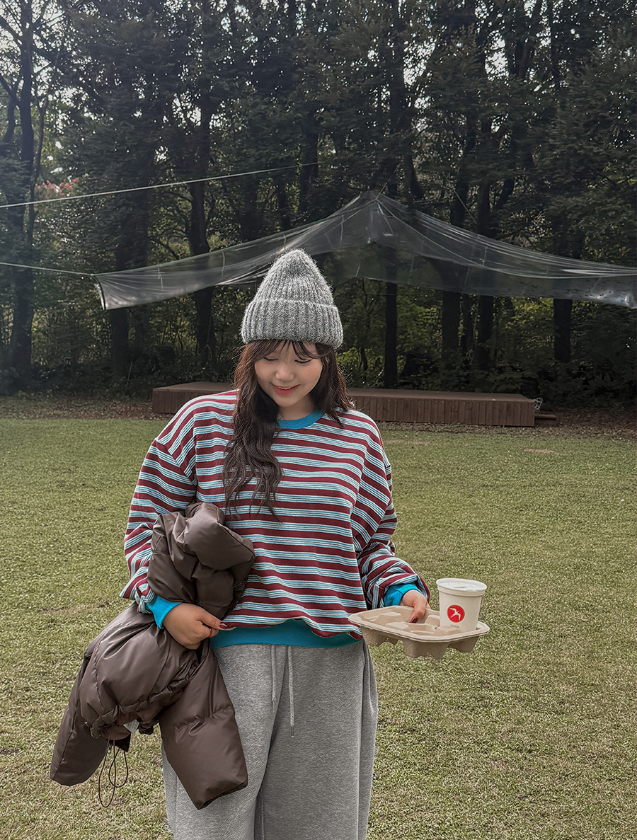 Puima 桃色羊毛拼色男裝