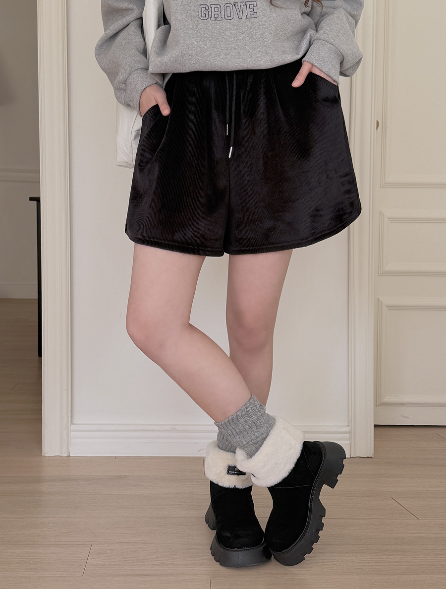 Lucien Golji 抓絨四件式皮帶褲