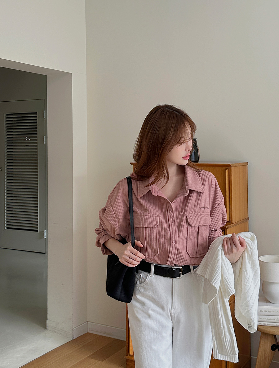 [EVELLET] Lentoff 燈芯絨寬簷刺繡大衣