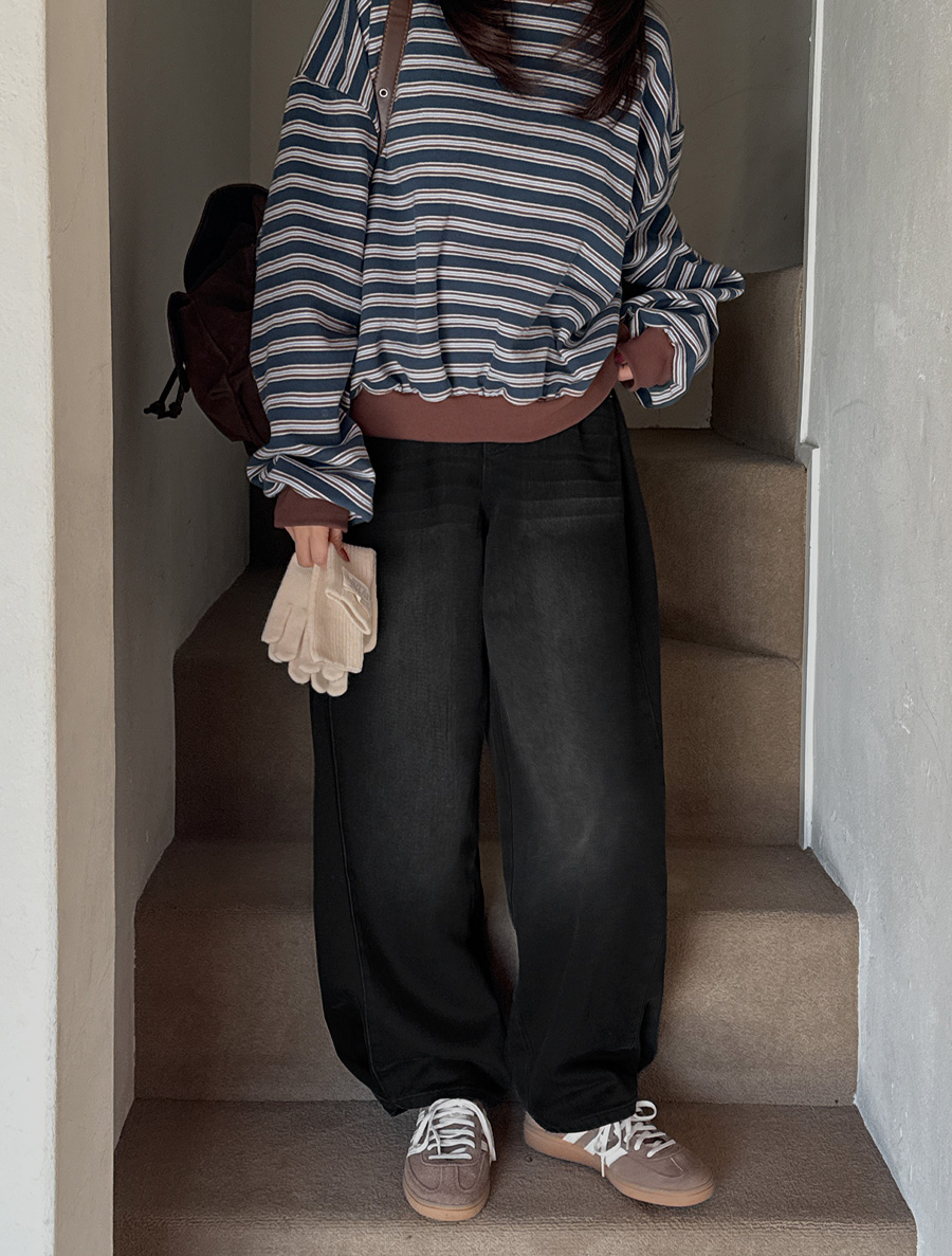 【日常褲裝】丹妮爾的下巴褶闊牛仔褲