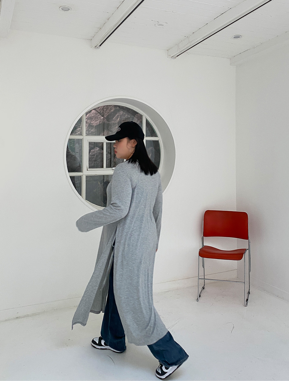 [EVELLET] Senmayu 羅紋羅紋開衩長袖緊身褲