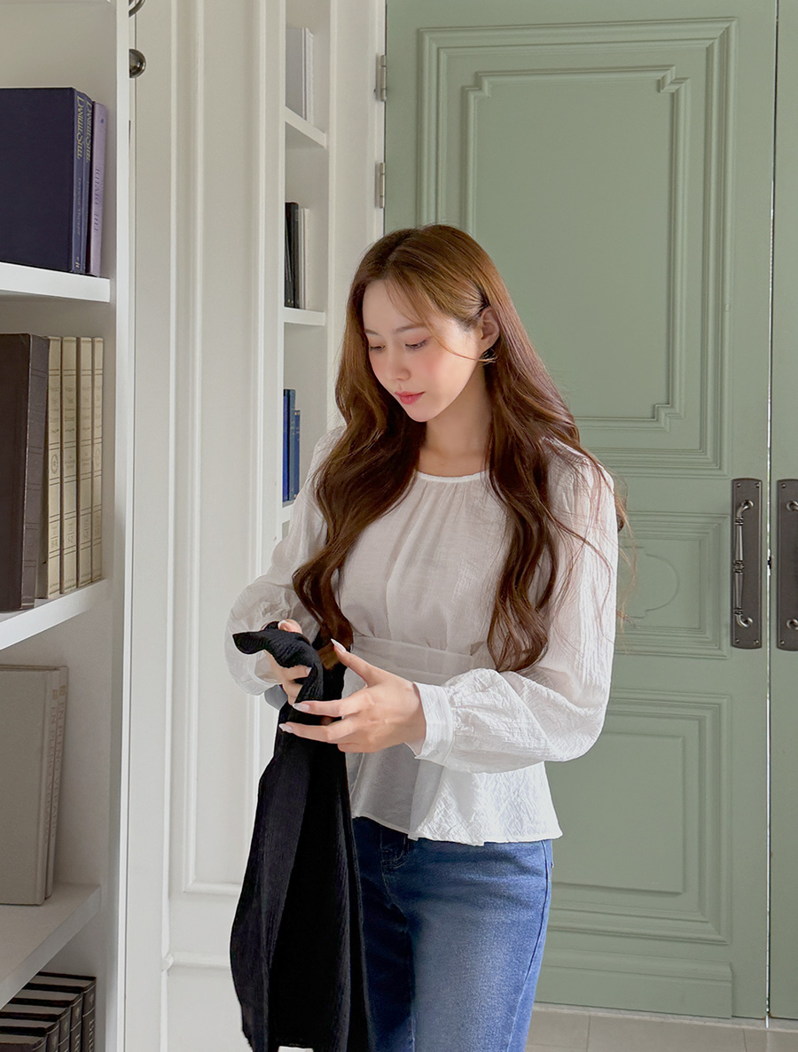 zenmur 透明蝴蝶結 rap 女襯衫