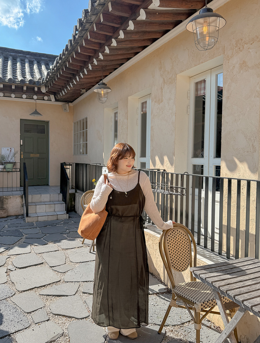 Zeroden 鞋帶SET 透明分長洋裝