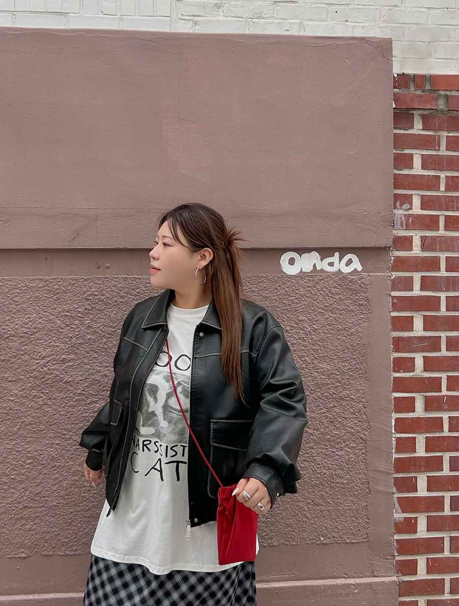 Onviewin 雙層皮革外套