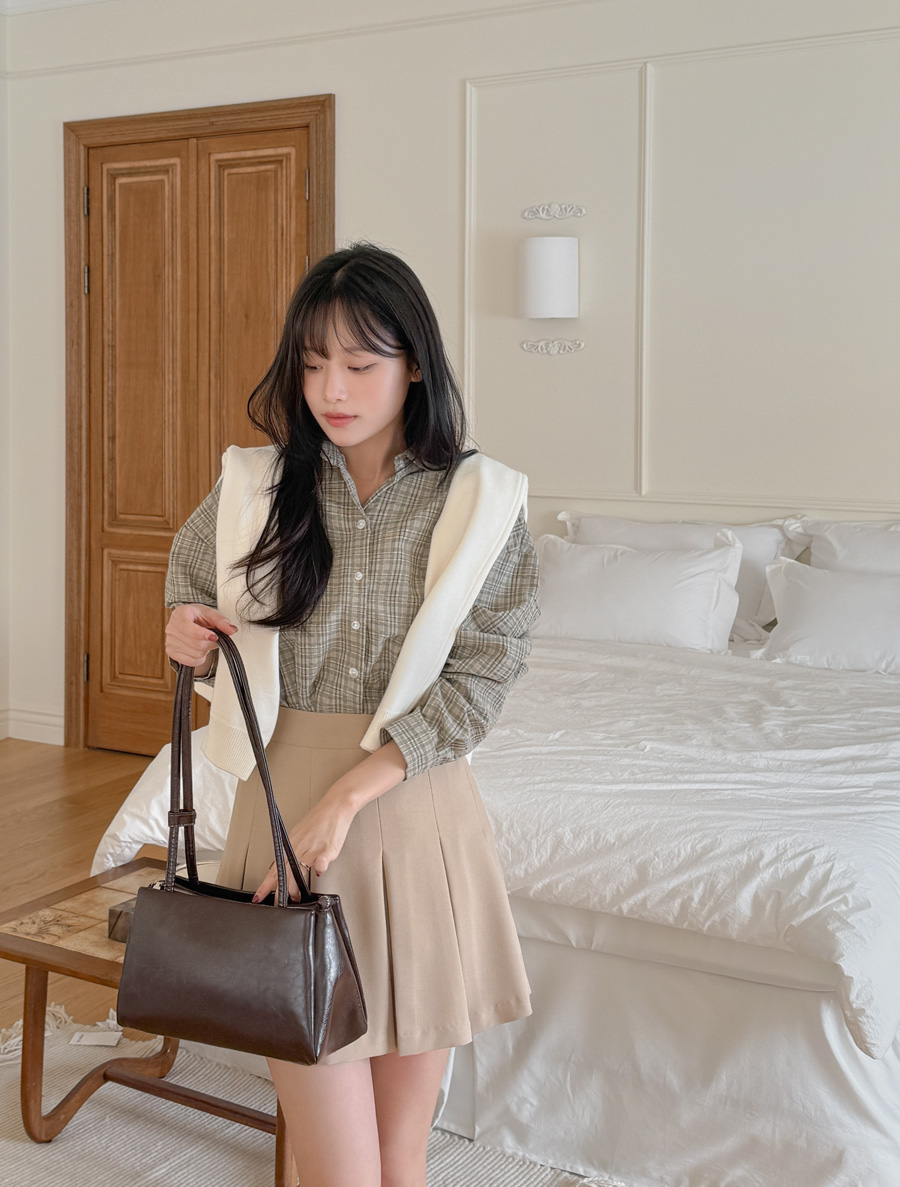 Elart 泡泡紗格紋大衣