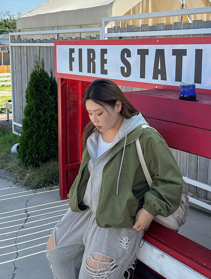 Lepua 拼色純棉衛衣外套套裝