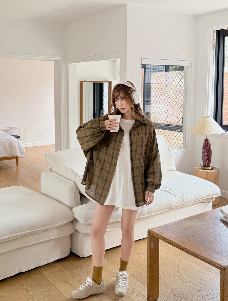 Chairview 不平衡格紋大衣