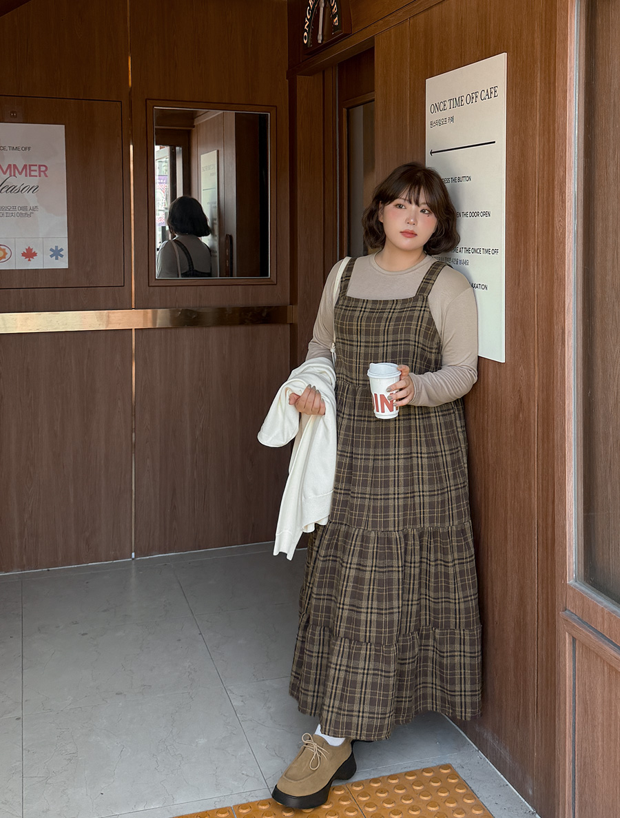 Muroen 格紋康康舞長袖緊身胸衣 西式