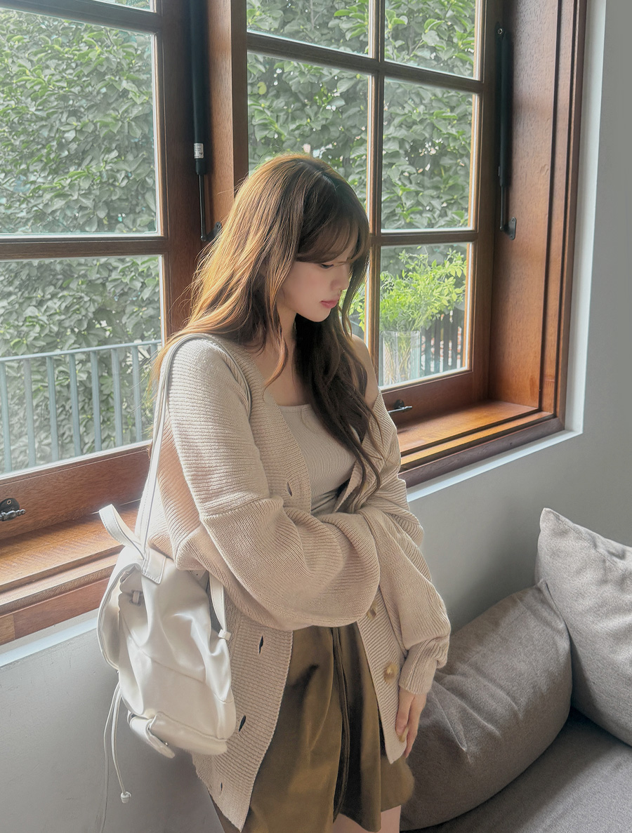 Fyuden V 領，毛皮紐扣，開放式襯裡