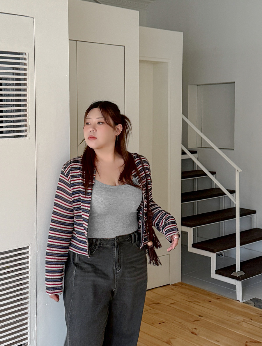 Apotoo 拼色半 7 分鐘紐扣開襟衫