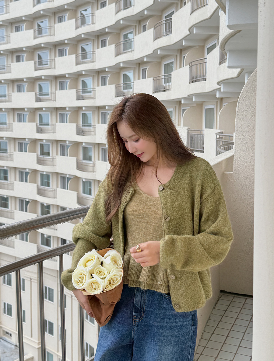 Zenmidyu 羊毛紐扣針織衫 開衫