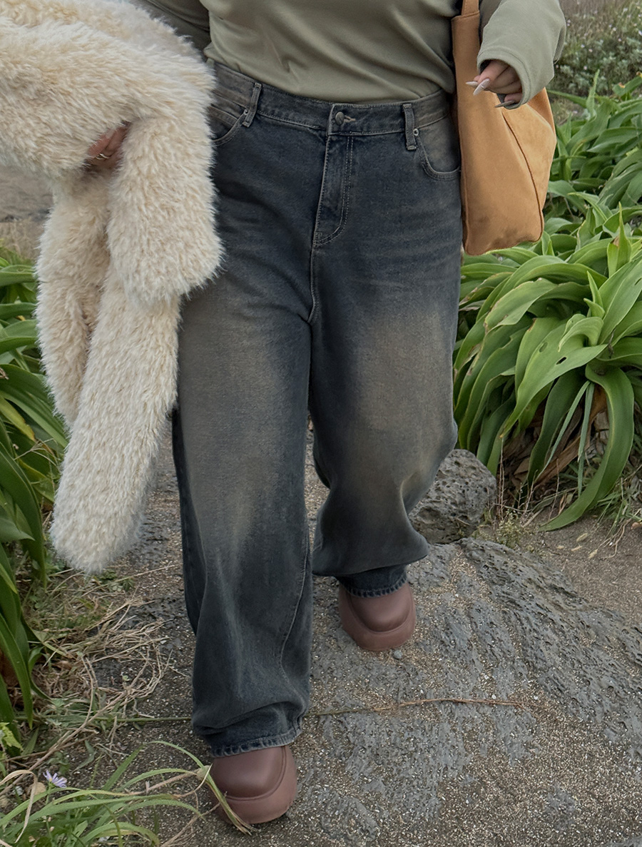 【日常短褲】Pvien 羊毛水洗寬版牛皮短褲