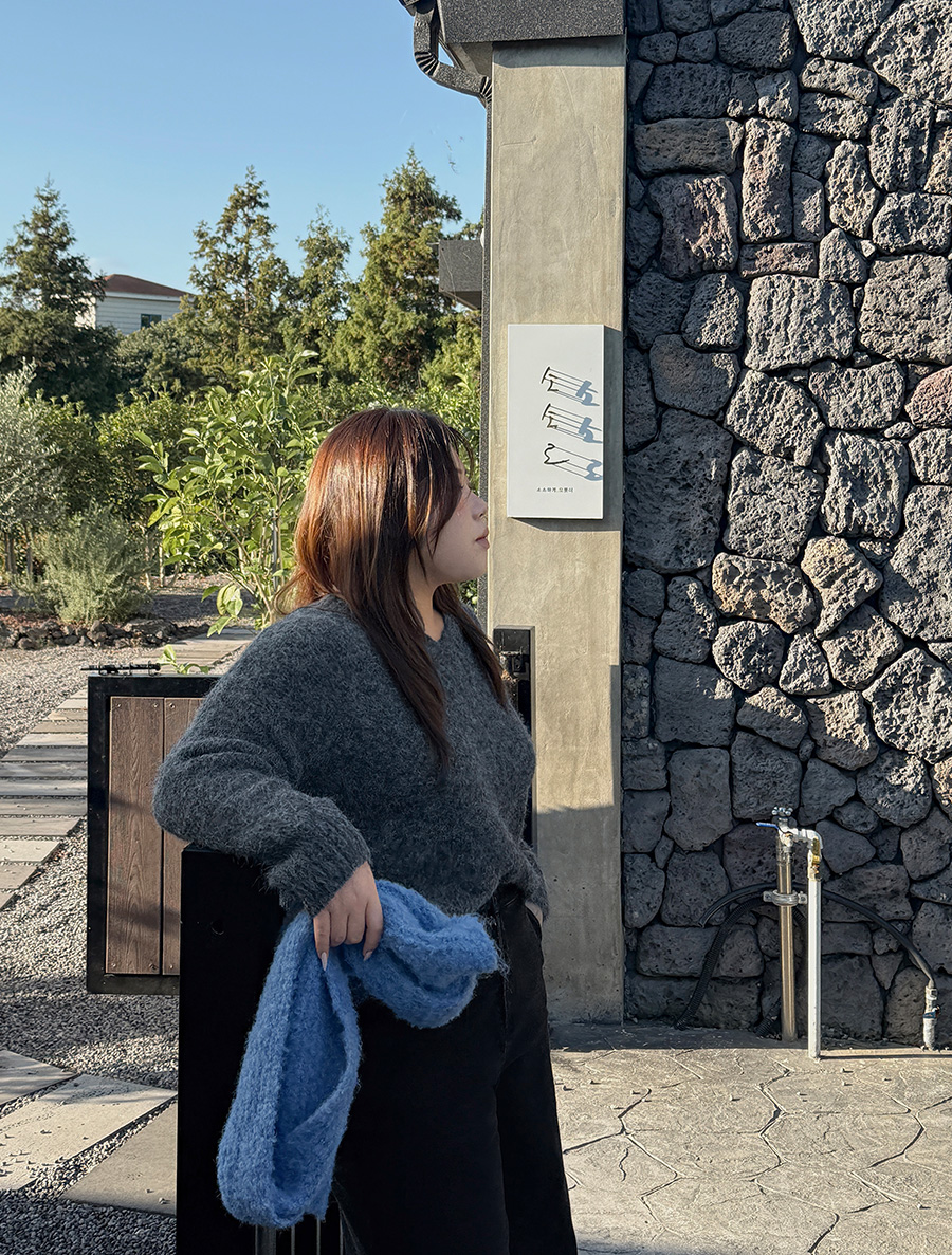 Ryu Even V領馬海毛羊毛針織衫