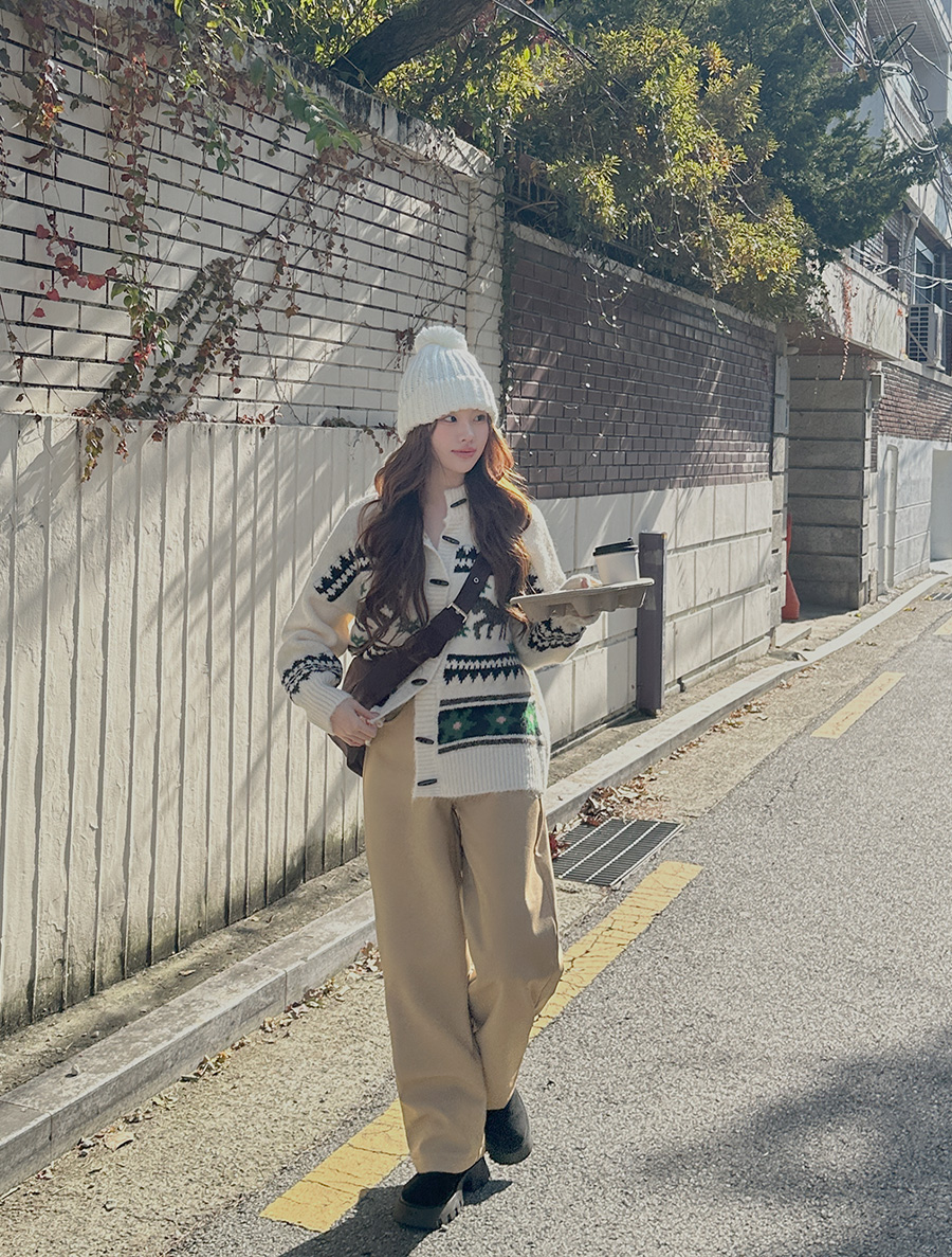 [EVELLET] 皮革大衣，後背飾帶，半寬鬆褲