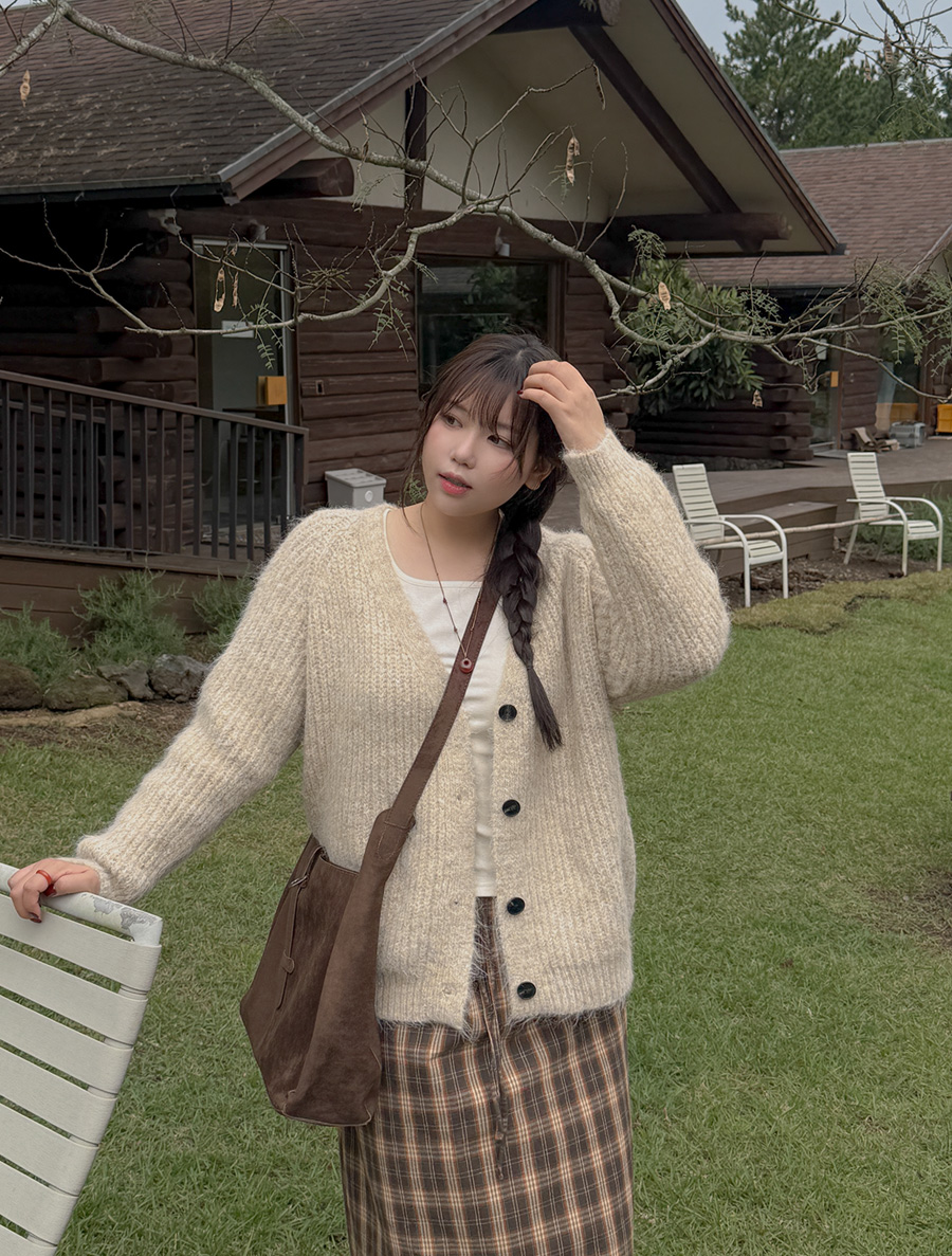 全新 Benf Bokashi 紐扣針織開襟襯衫