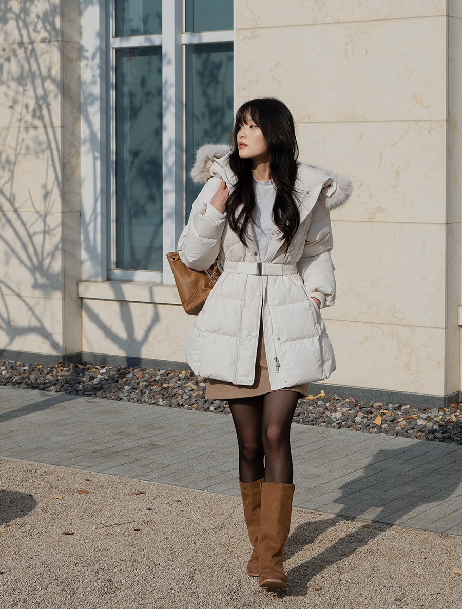 [EVELLET] Lianne Wellon 腰帶套裝 環保皮草半襯墊