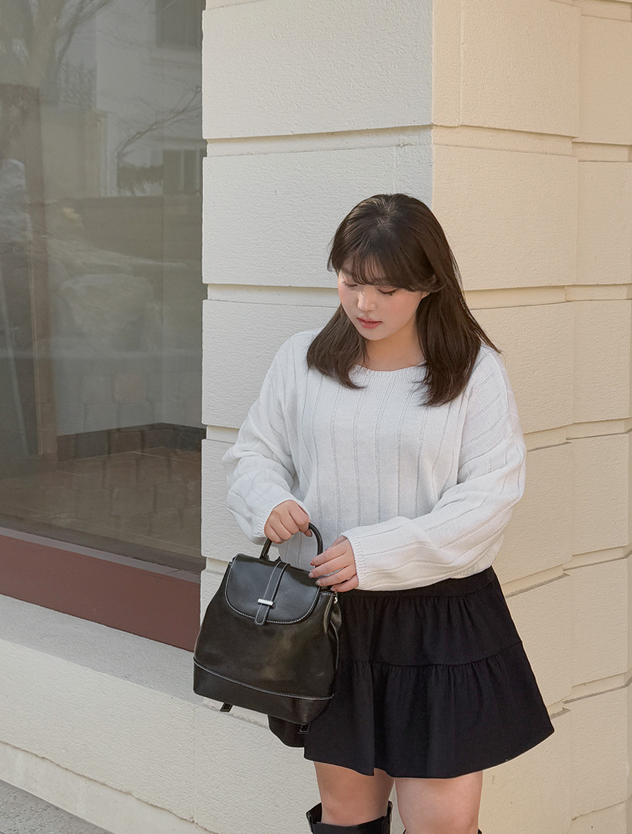 [EVELLET] 打紋羅紋半短厚布料