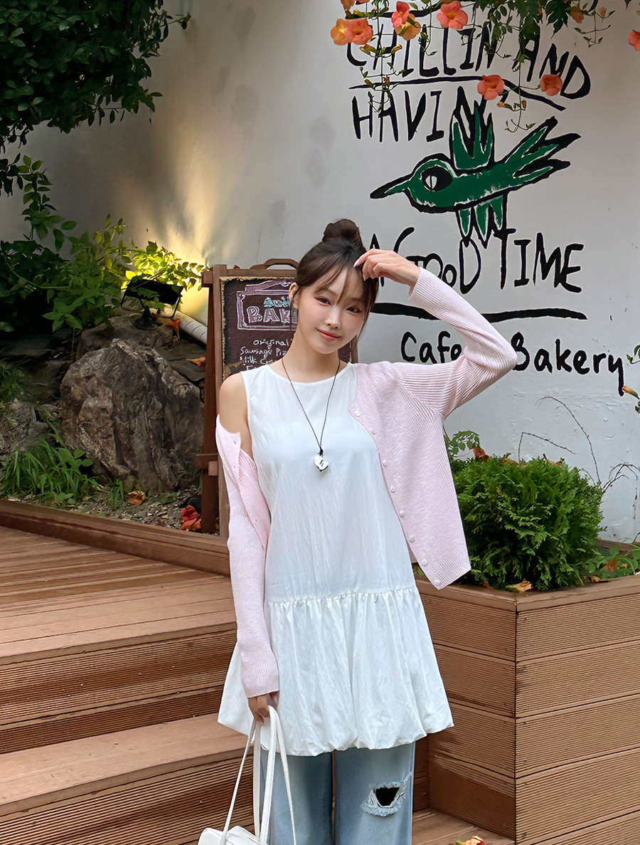 [EVELLET] 蓬鬆層疊蓬蓬裙迷你連身裙