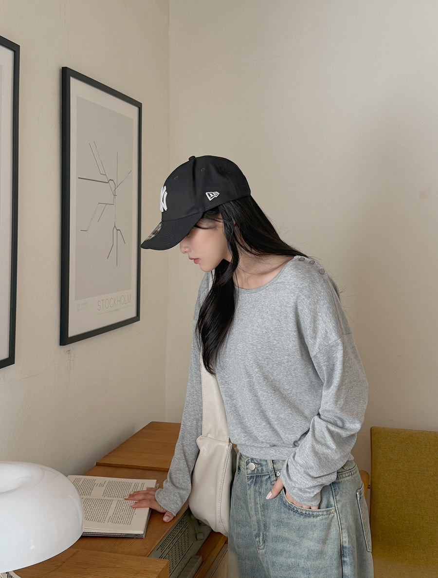 [EVELLET]Centibe 肩包紐扣T恤衫