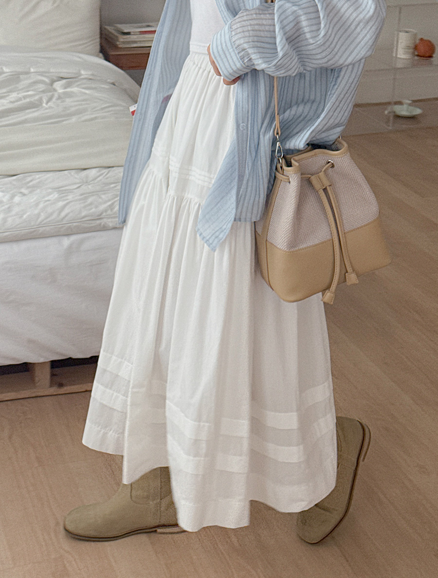 [EVELLET] Retelbi 棉質波浪團/單裙腰帶長裙