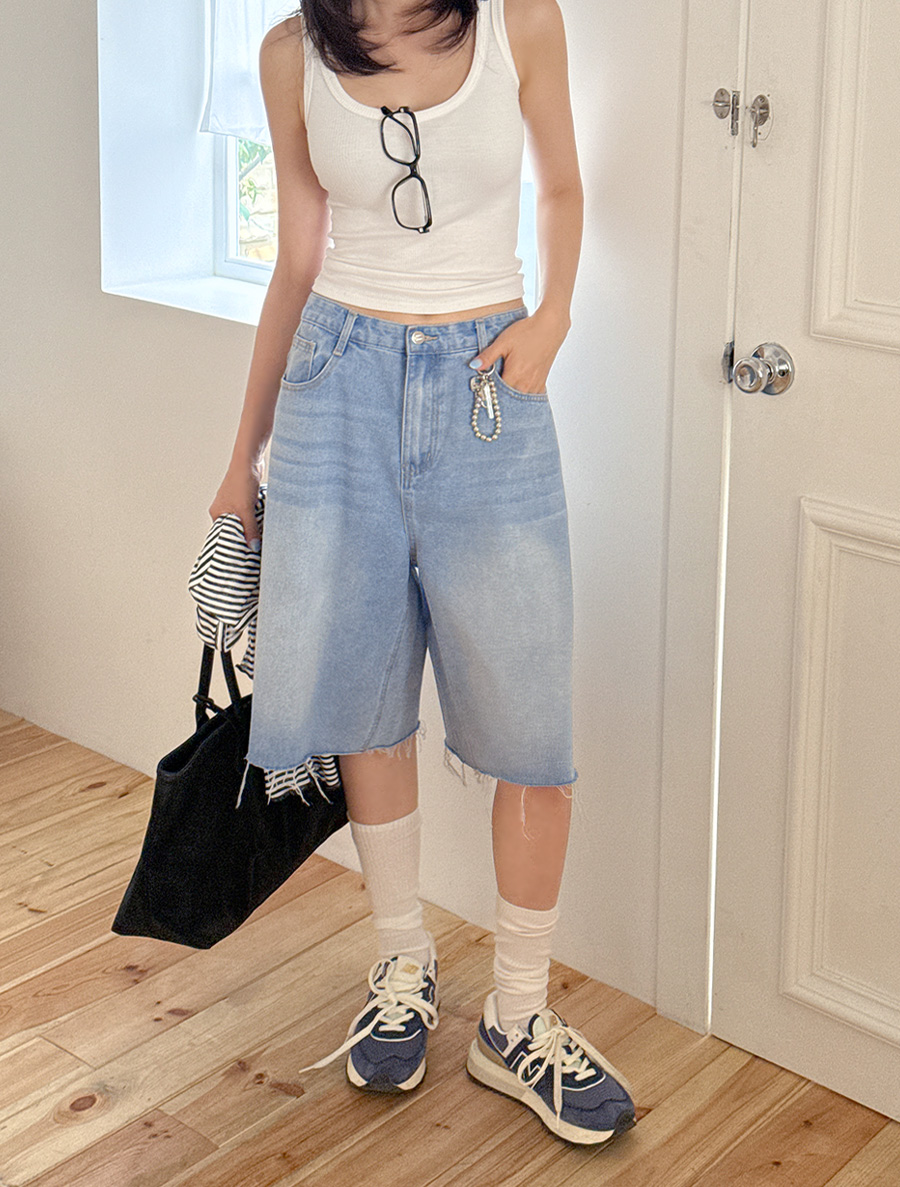 [EVELLET] Enmua 水洗百慕達牛皮短褲