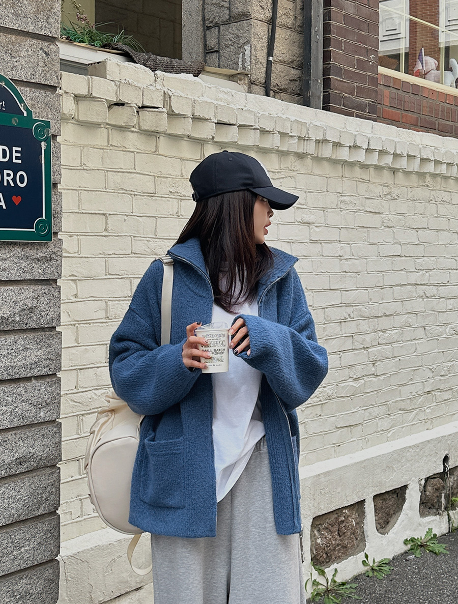 [EVELLET] Rudello 羊皮針織拉鍊衫