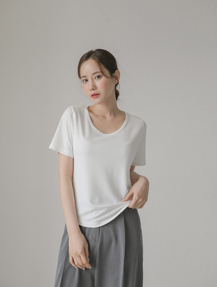 [EVELLET] Duello 布料 U 領 T 卹（依長度分類）