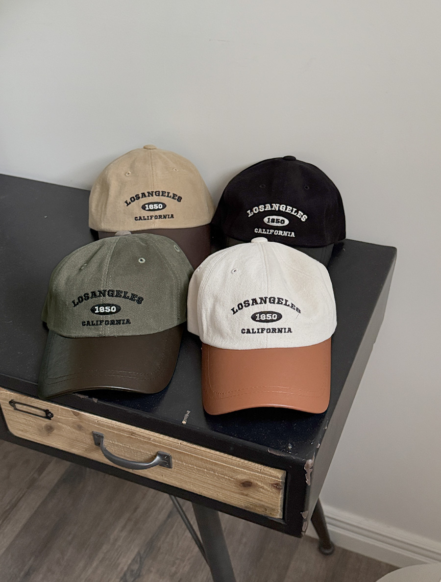 Neltby 棉質字母皮革棒球帽