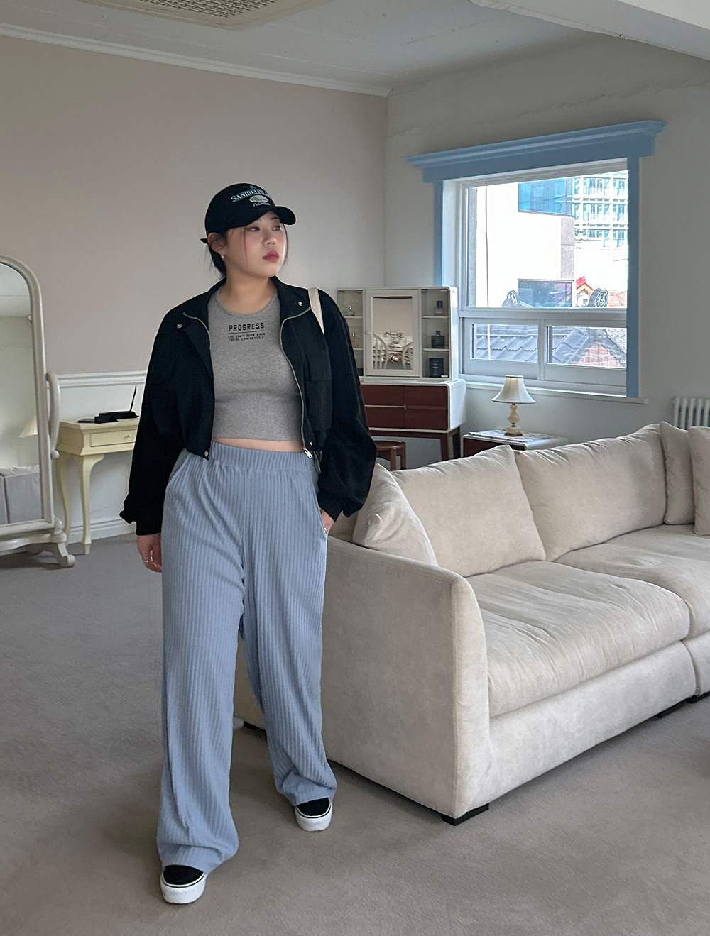 [EVELLET] Heriga 羅紋腰帶長褲