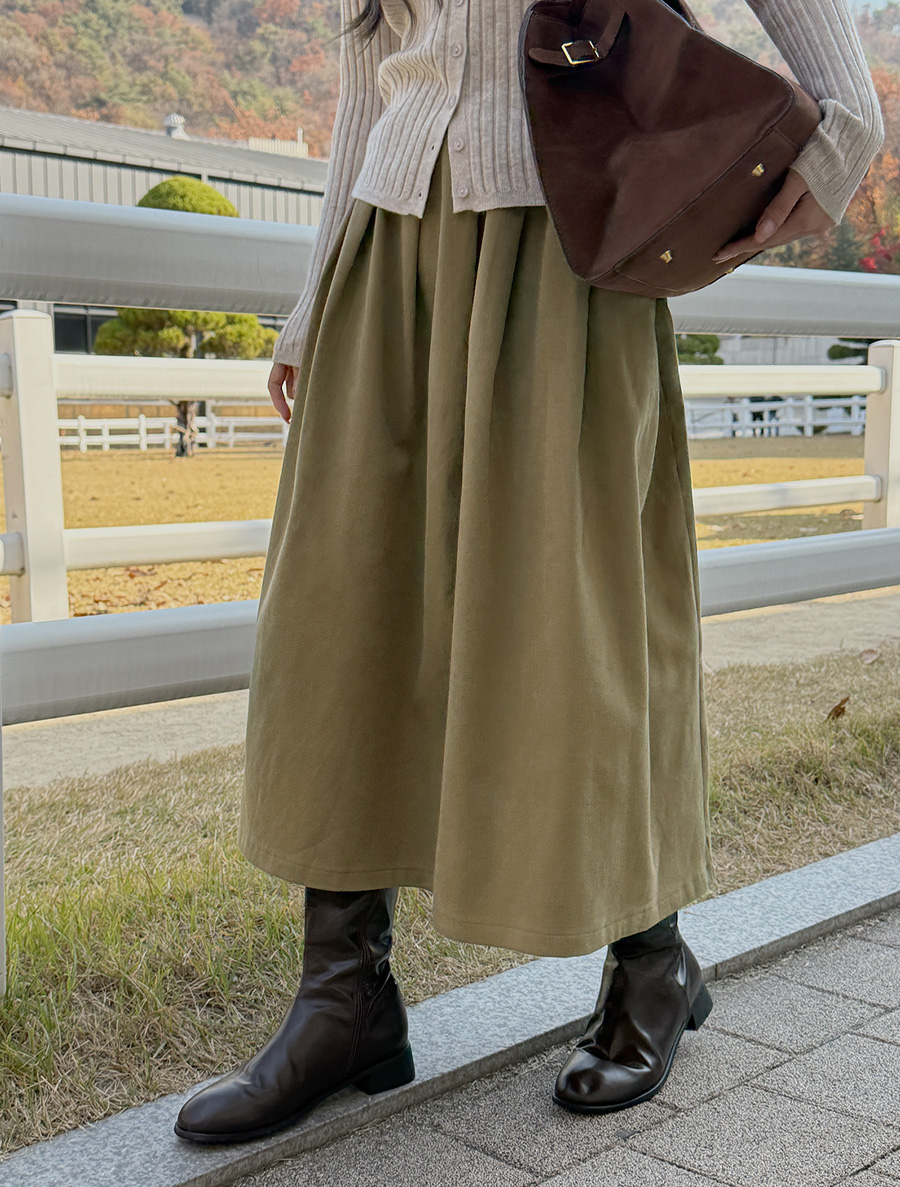 Jinet 桃色拉絨褶襉