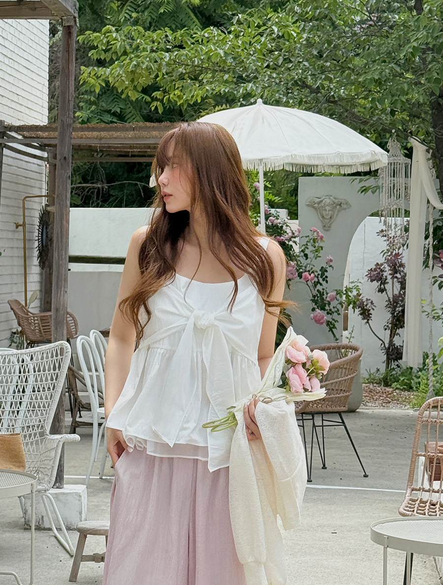 Hypn 分層蝴蝶結褶皺緊身胸衣