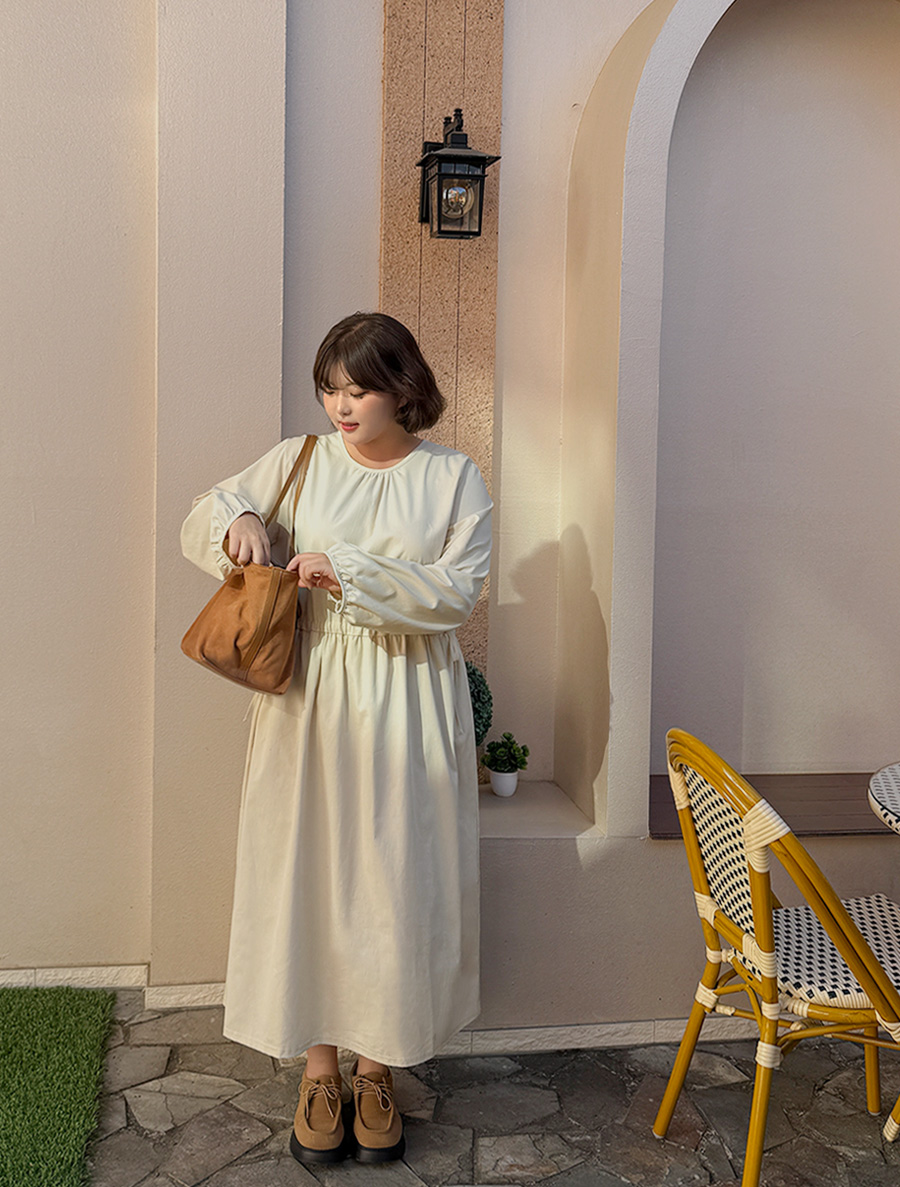 Roenmyu 串泡泡袖長洋裝