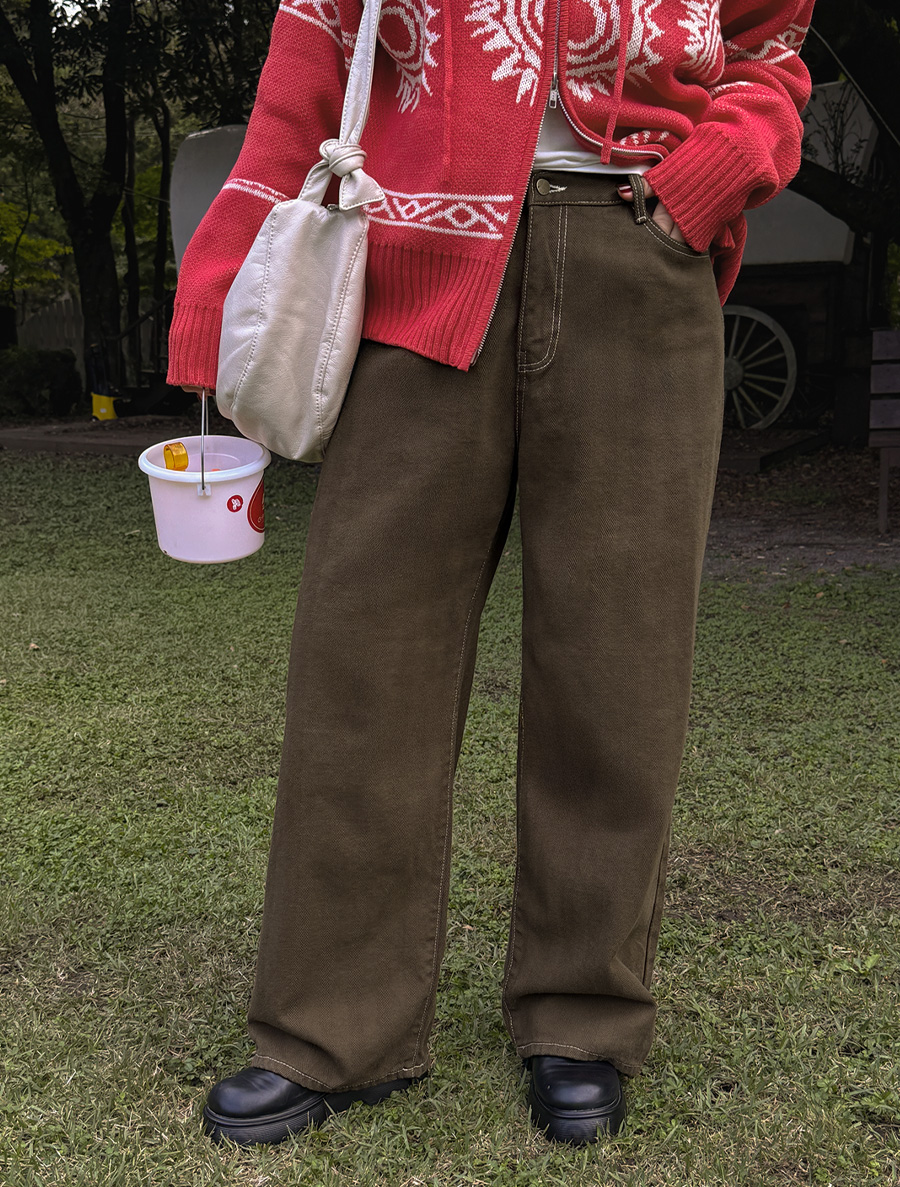 Birano 直筒長款棉質褲