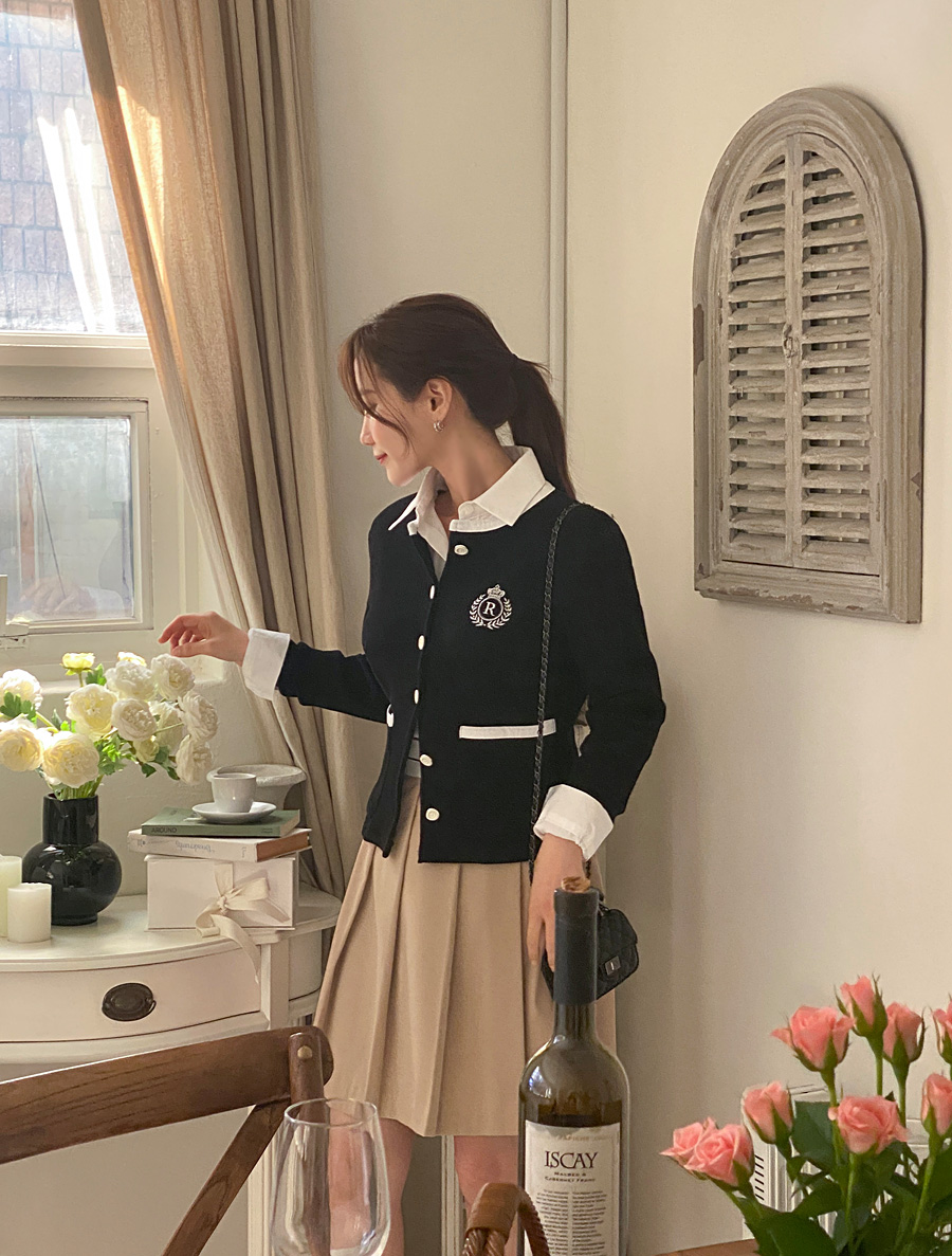 [EVELLET] Reel Pro 拼色羅紋刺繡開口