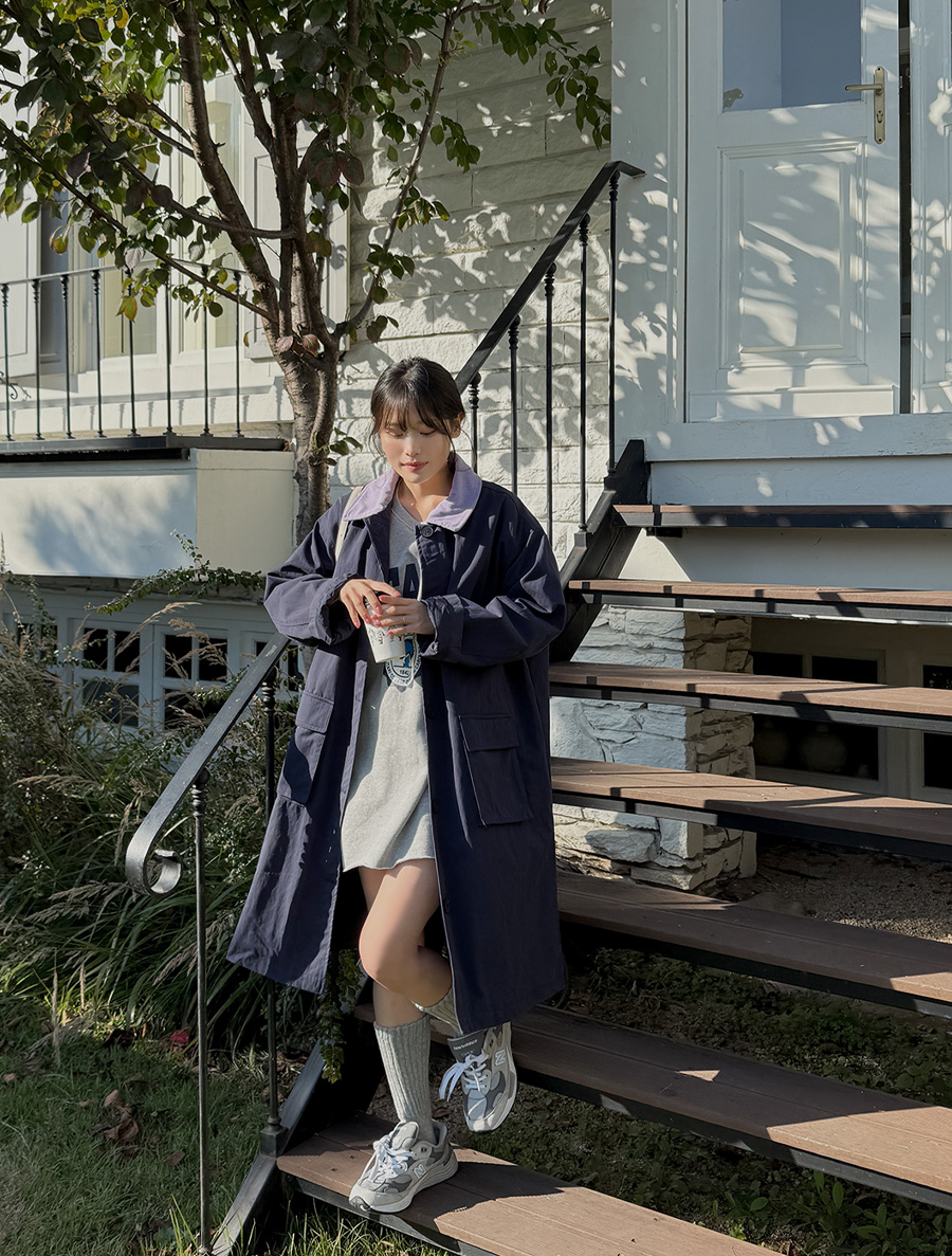 【EVELLET】日谷拼色立領單外套