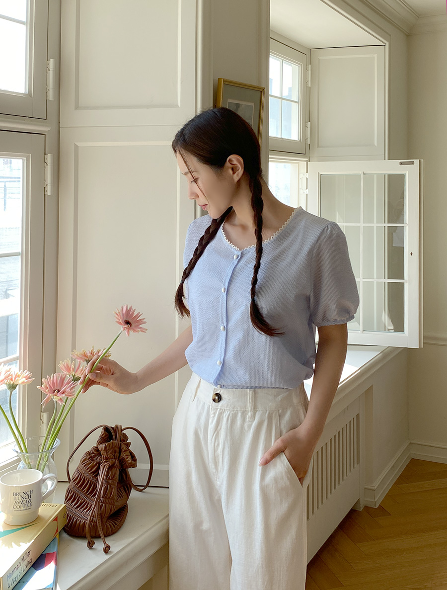 [EVELLET] Otinju ST 蕾絲泡泡袖女西服