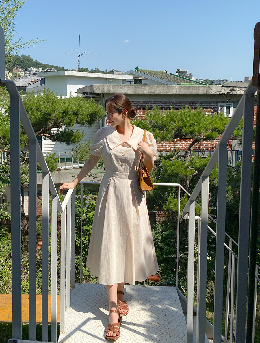 [EVELLET] 沙面棉大領子長款