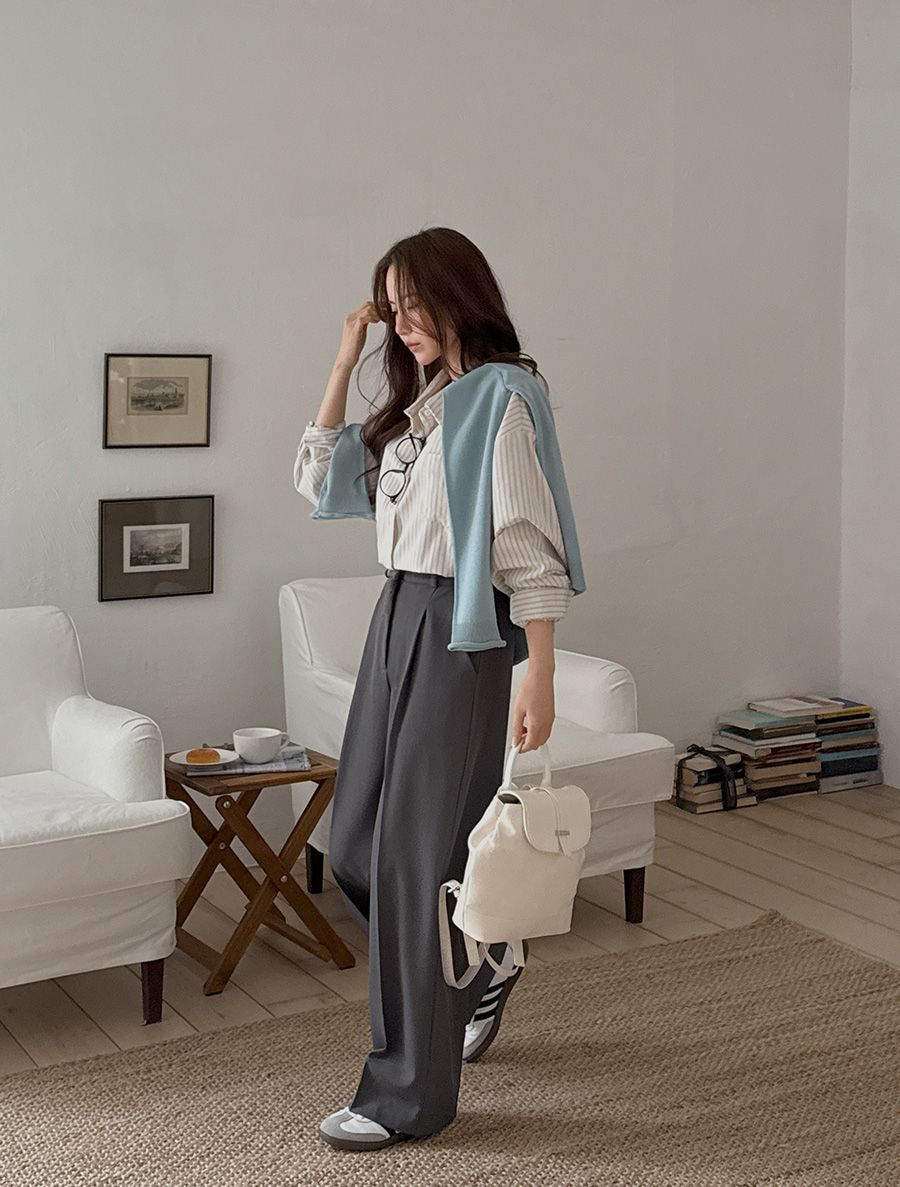 [日常褲子] Pmien Pintuck 寬寬長腿