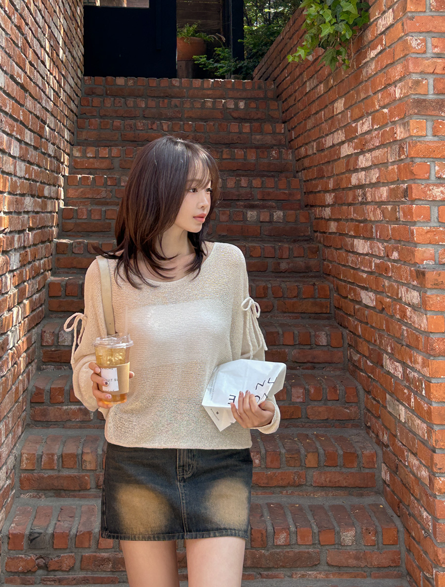 [EVELLET] Ruarin 蝴蝶結肩部開針