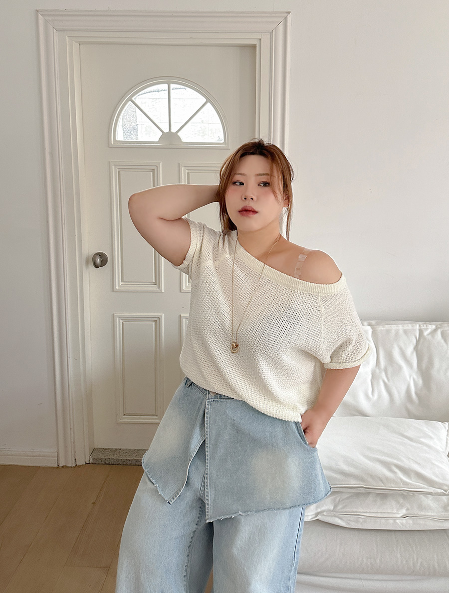 [EVELLET] Martine 船領寬邊針織襯衫